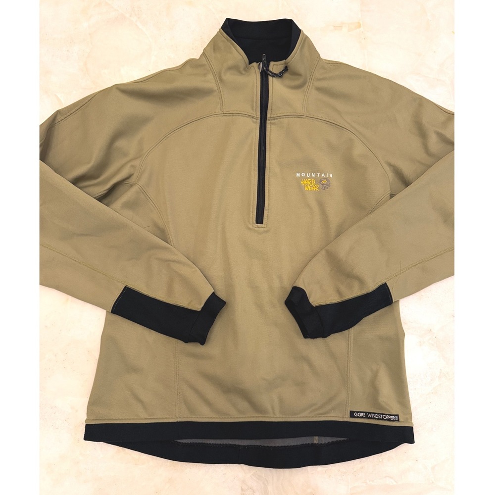 Mountain Hardwear Gore Windstopper Womens L Pullover Jacket Tan Black USA Made